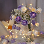 guirlande lumineuse rose fleurs artificielles baby's breath anniversaire mariage décoration féerique événement
