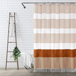 rideau douche polyester bleu clair rayures horizontales plissé moderne opale
