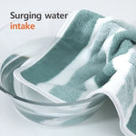 serviettes bain douces vert clair rayées absorption rapide coton polyester moderne