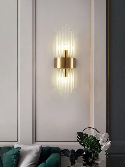 Applique murale en cristal acier inoxydable or