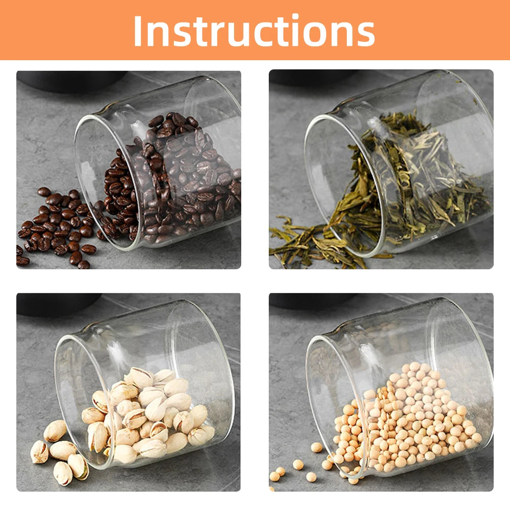 Bocal sous vide couleur gris clair pour grains