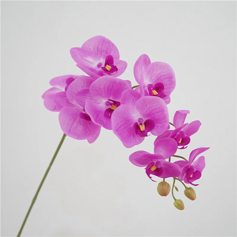 Orchidées artificielles bleu clair blanc rose jaune vert clair violet foncé mariage décoration intérieure