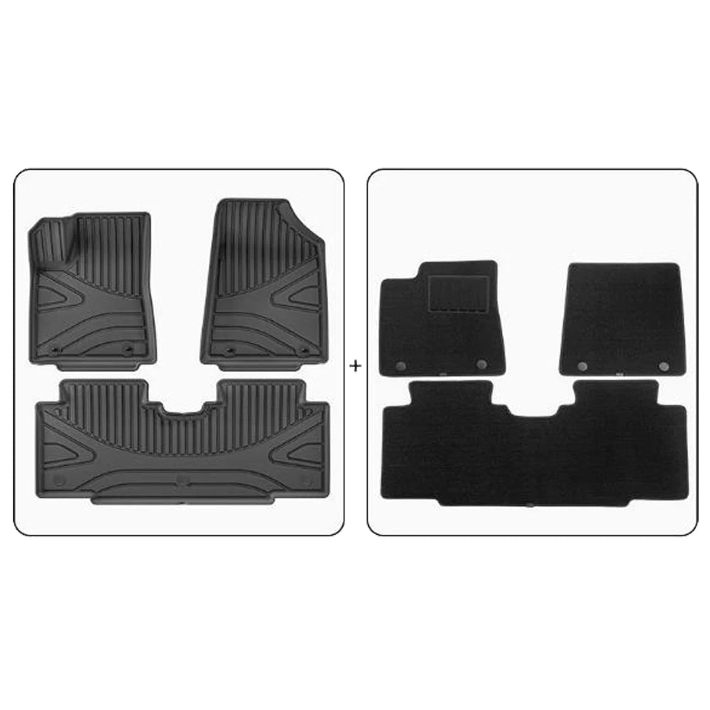 tapis sol coffre voiture noir rayures horizontales moderne imperméable tpe