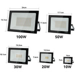 projecteur led noir moderne ip65 mural 10w 20w 30w 50w 100wextérieur aluminium