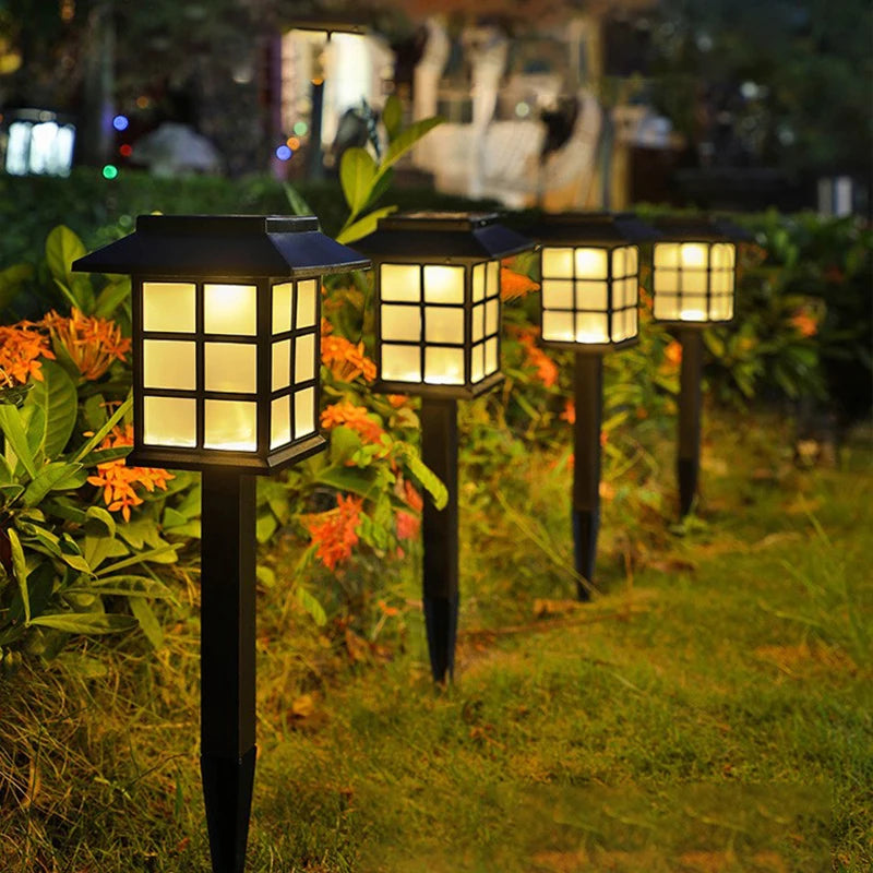 lampe solaire extérieure noire carreaux blancs classique batterie panneau solaire ledextérieur jardin decoration
