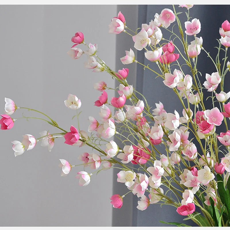bouquet artificiel fleurs simples feuilles vertes moderne mariage noël rose blanc