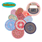 tapis vintage ethnique motifs floraux géométriques rouge bleu vert rose blanc