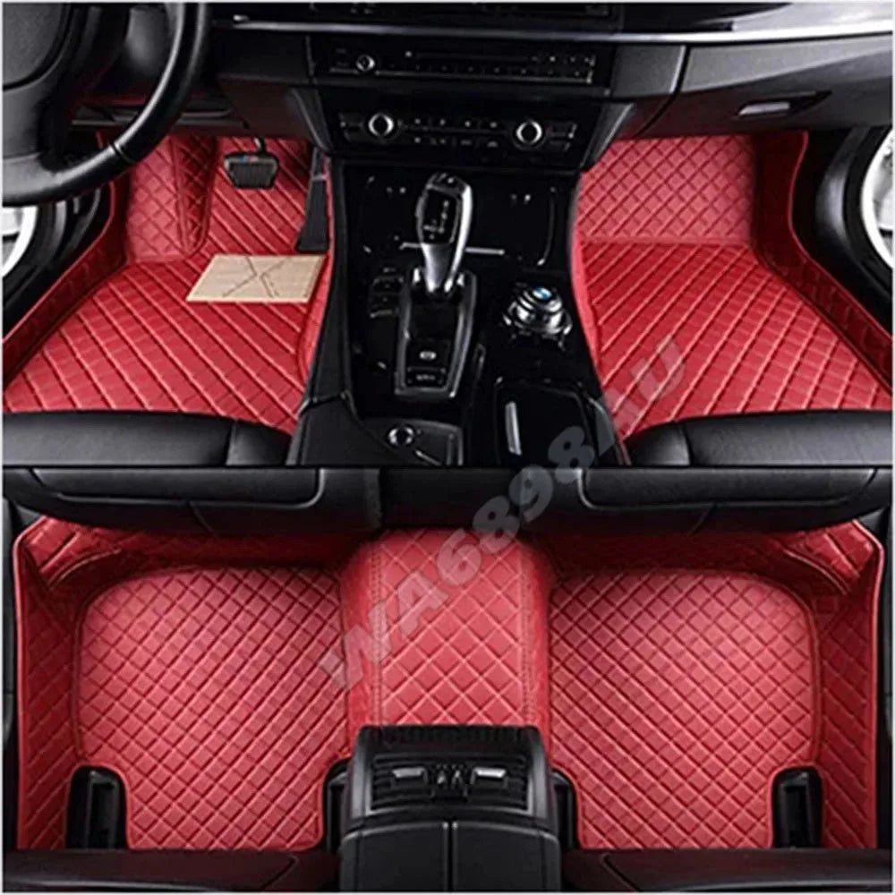 tapis sol voiture cuir noir marron moderne élégant losanges fibres naturelles résistants salissures