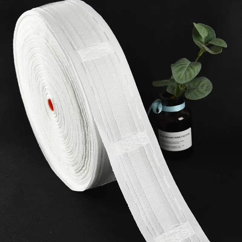 ruban rideau blanc rayures horizontales moderne 10m 20m 30m anneau polyester