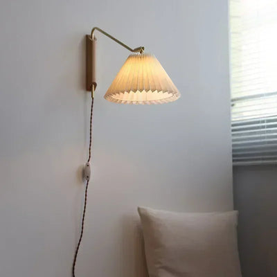Applique murale LED en bois avec prise blanche pour chambre