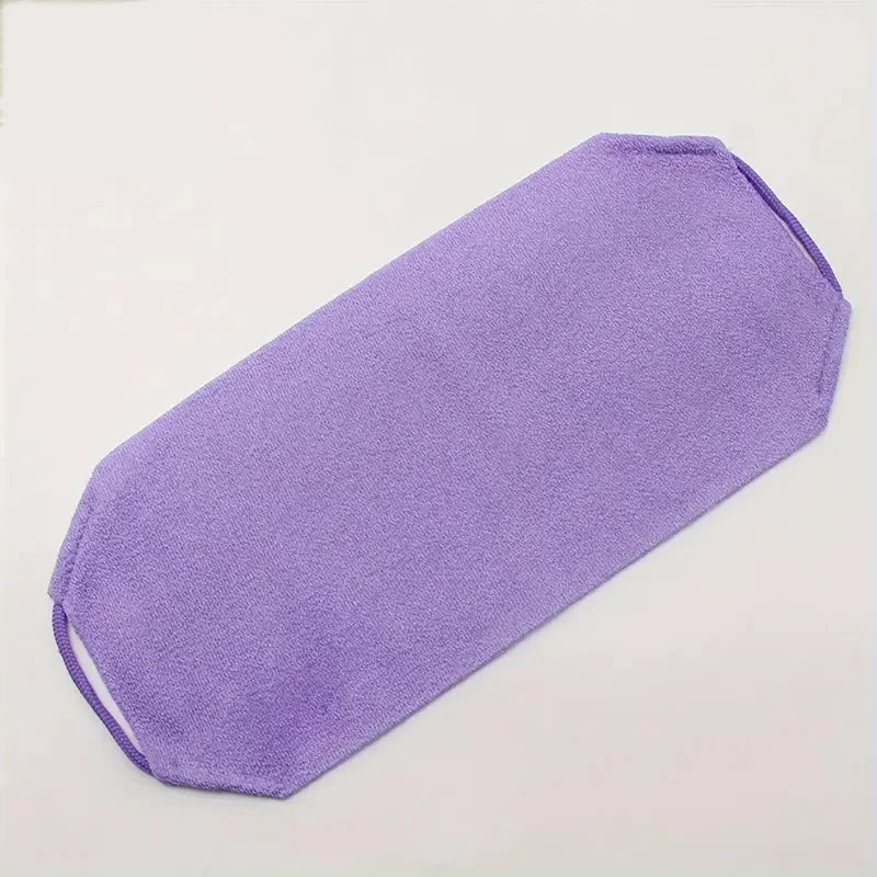 gant bain exfoliant bleu vert violet rose blanc durable réutilisable absorbant