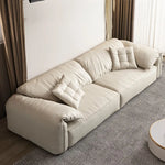 canapé moderne bois scandinave beige coussins dimension 280cm 100cm 75cm