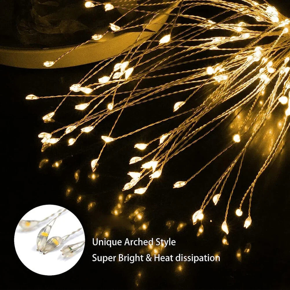 décoration extérieure solaire guirlande led pissenlit feu d'artifice multicolore festive jardin mariage