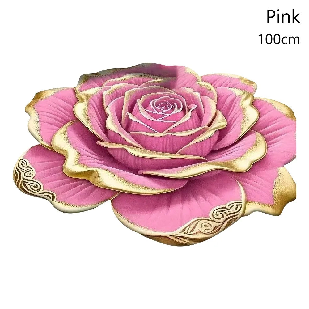 tapis 3d fleurs polyester moderne bleu jaune marron rose violet anti dérapant salon chambre
