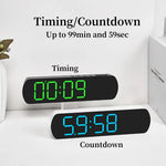 horloge numérique moderne affichage LED noir vert blanc calendrier automatique nocturne