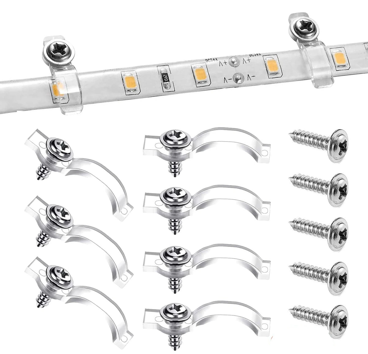 clips fixation ruban led blanc lumieres led opaques clips transparents vis moderne 10mm 8mm