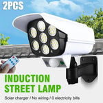 lampe solaire extérieure blanc moderne détecteur mouvement panneau solaire murale led 77 rondes