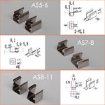 clips métalliques argentés industriels fixations support bandes led acier inoxydable certifications rohs