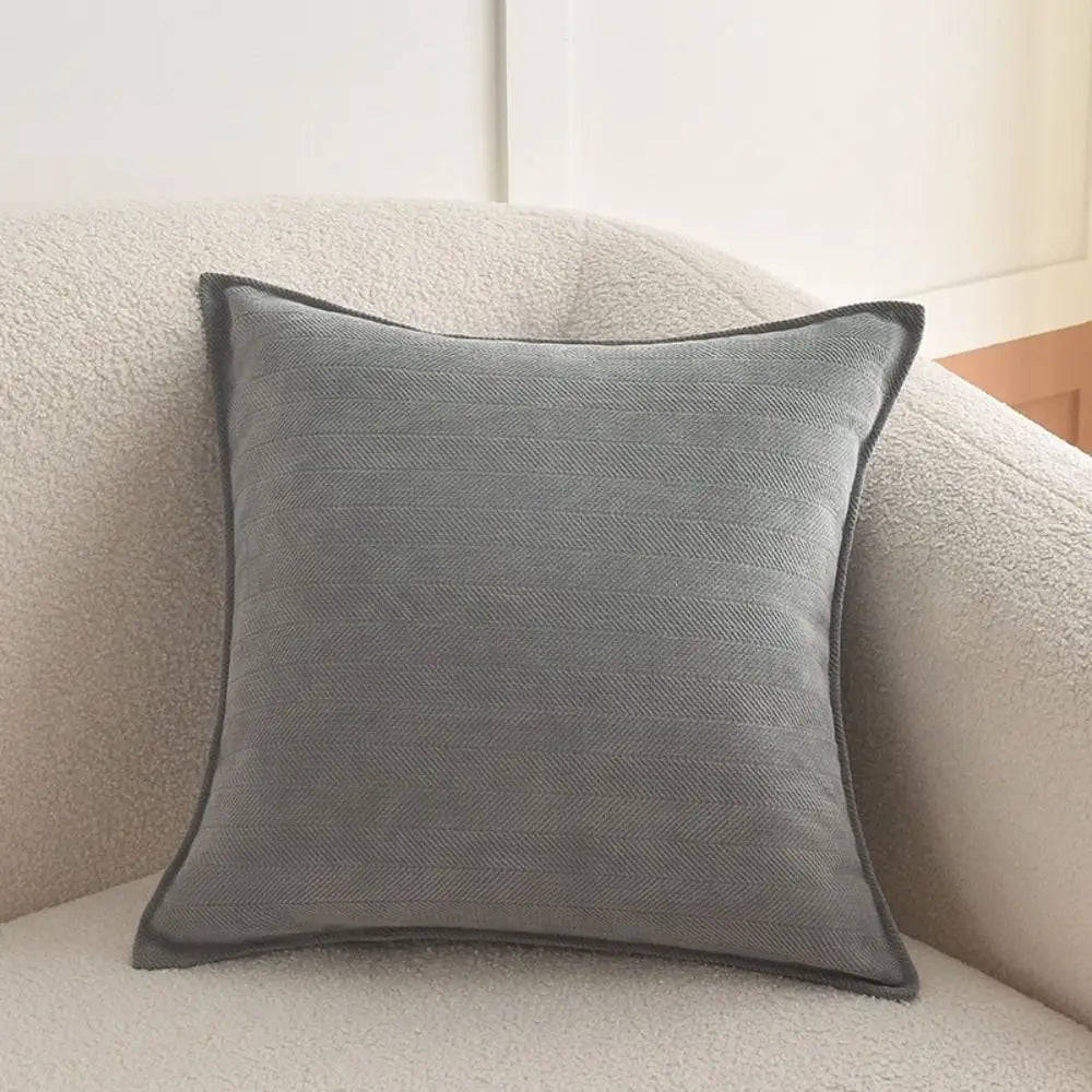 housses coussin carré polyester gris clair moderne non toxique 45x45cm fixations