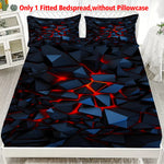 draps lit géométriques noir rouge moderne triangles effets lave coton polyester triangles