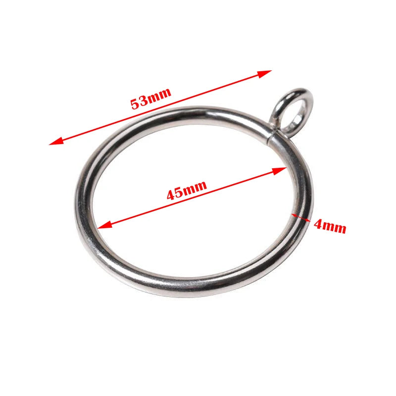 anneaux rideau argentés clips métal fer modernes lisses opaques 53mm 45mm 4mm