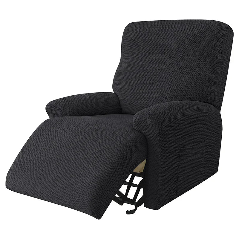 housse fauteuil inclinable gris motif géométrique moderne tissu polyestère eyelets machine wash jacquard split