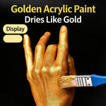 peinture acrylique dorée brillante effet métallique moderne 50ml 100ml bouteille pinceau bocal