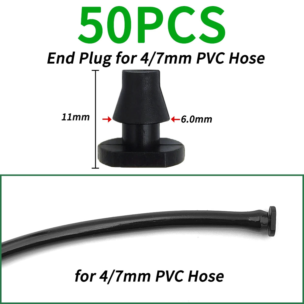 connecteurs arrosage gouttelettes noir adhésifs plastique robustes jardin pot fleurs 47mm