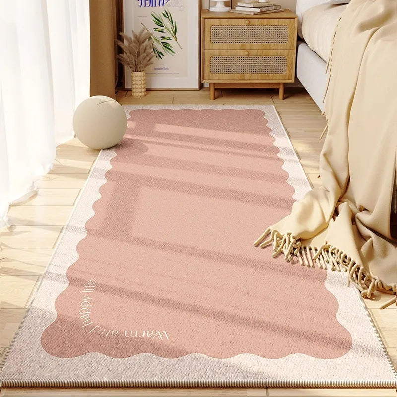 tapis moderne fleur bleu rose vert bordure ondulée adhésif chambre maison extérieur commercialisation