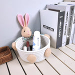 panier rangement tissu coton peluche décorative cosmétiques jouets accessoires