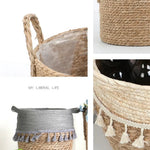 paniers rangement rotin marron clair tressé réutilisables pliables boho chic 20 25 30cm