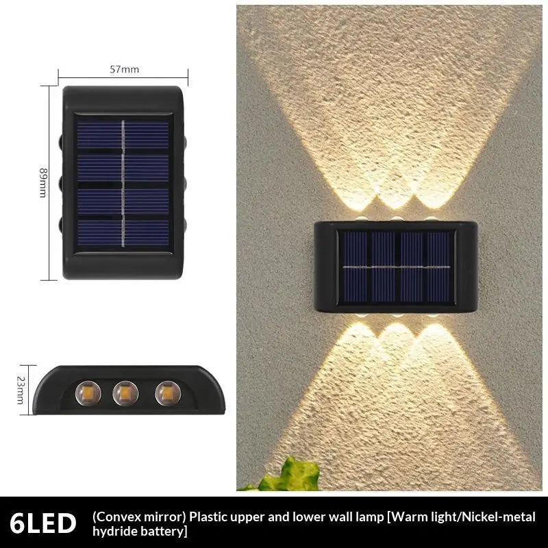 lampe solaire murale moderne noir cellules bleues diffuseur blanc translucideextérieur minimaliste trois led