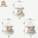 décoration bohème macramé tressé main artisanal couleur beige clair