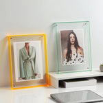 cadre photo moderne acrylique transparent visibles orange bleu vert rose marron minimalisteintérieurDecorationMuraleSalleAMainBureau