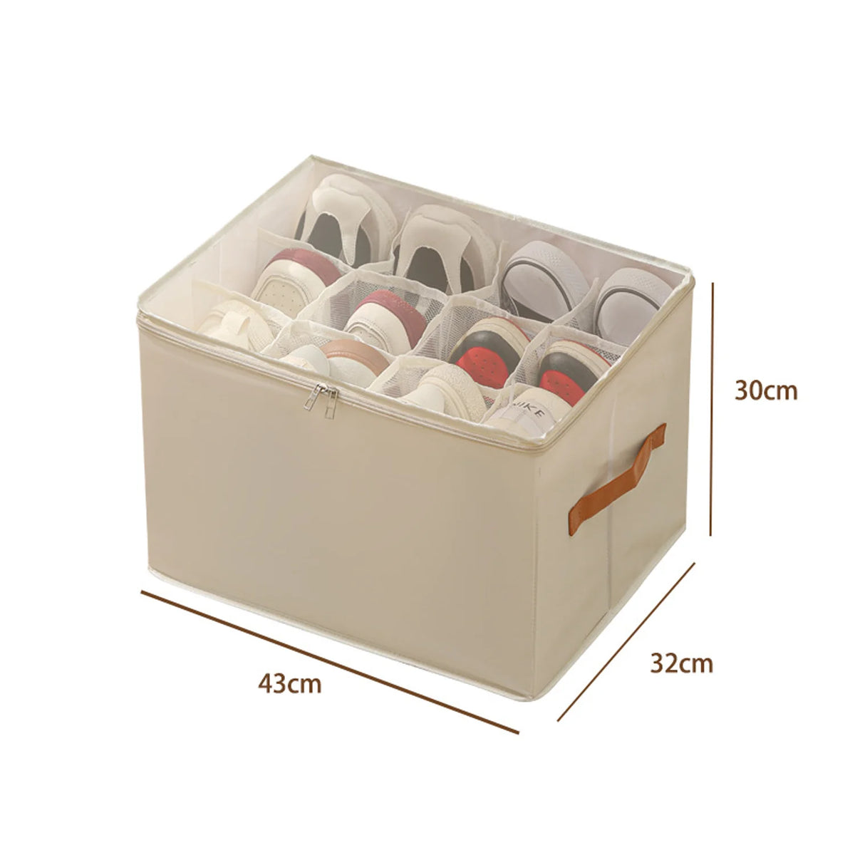 boîte rangement chaussures tissu pliable poignées couvercle entrée chambre maison