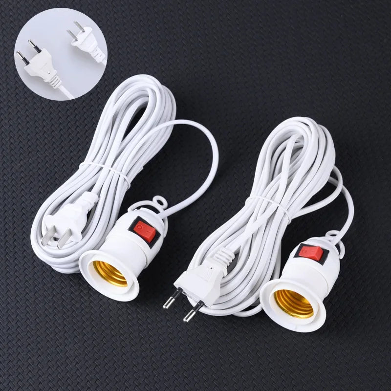 ampoule e27 interrupteur socle blanc câble prise eu moderneintérieur lumière support blanc rond lisse