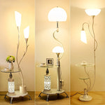 lampe sol moderne tablette motif floral blanc noir décointérieur