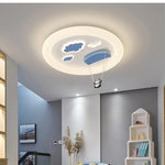 lampe enfants panda avion nuages bleu blanc moderne chambre LED pendentif