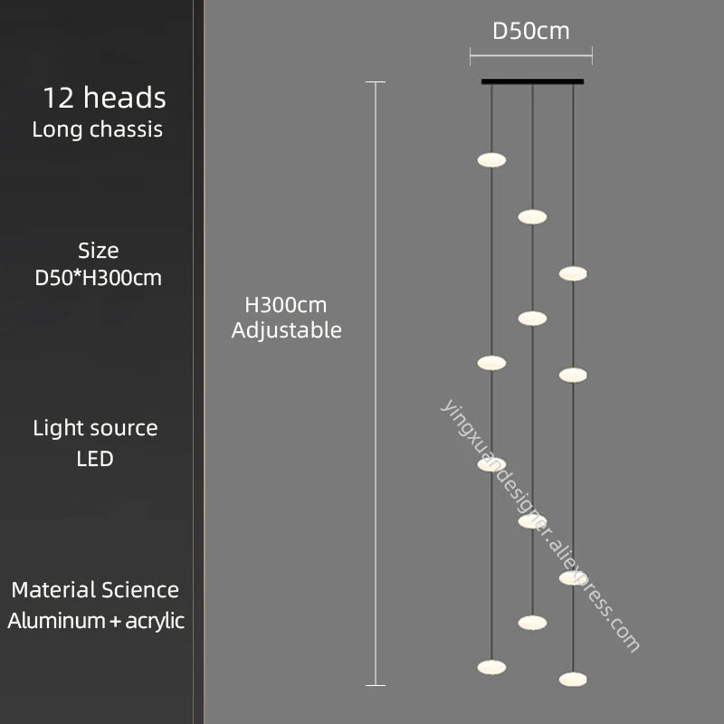 suspension lumineuse moderne blanc noir led salon chambre étude 2000lm 82000lm 90v 260v