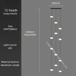 suspension lumineuse moderne blanc noir led salon chambre étude 2000lm 82000lm 90v 260v