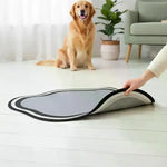 tapis absorbant moderne gris noir blanc chats chiens gamelles antibruit