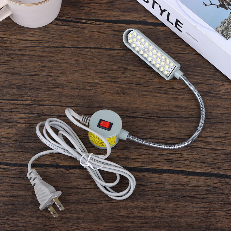 lampe flexible réglable industrielle 360 gris blanc moderne interrupteur câble électrique