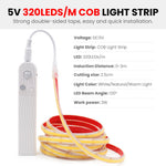 ruban led cob blanc naturel chaude capteur mouvement ip68 étanche chambre moderne