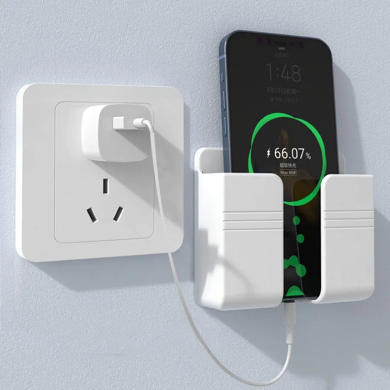 support mural rechargeable smartphones rangement télécommandes boîte adhésive moderne noir blanc
