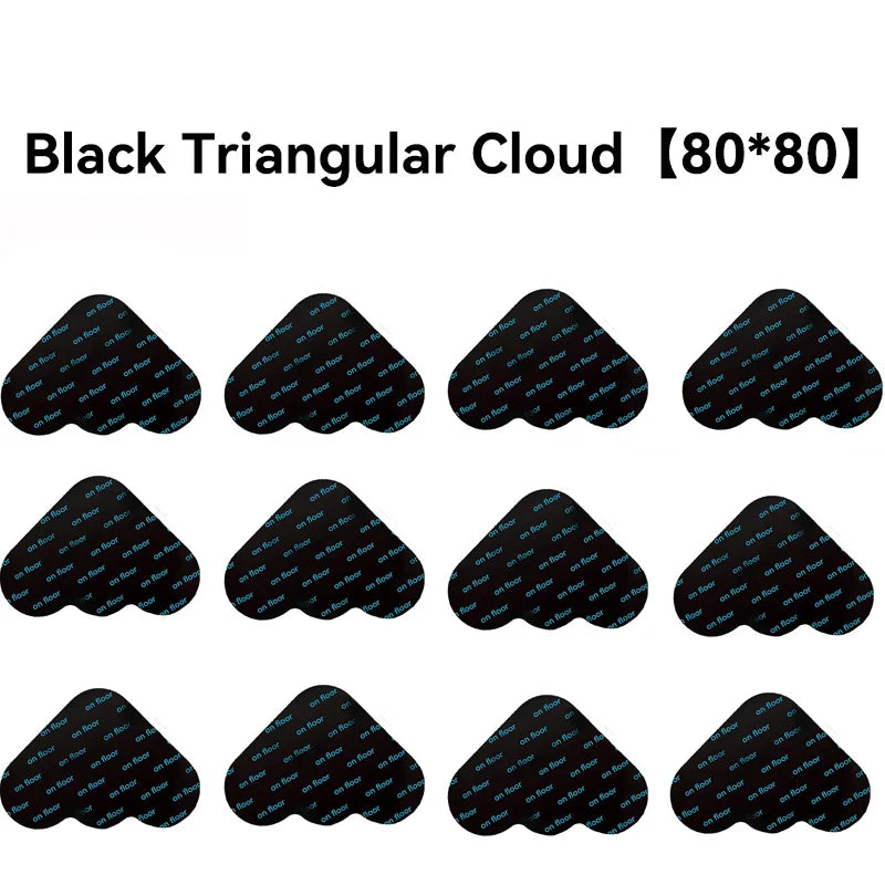 anti dérapants tapis motif géométrique moderne adhésif double face réutilisables 12 pièces noir gris