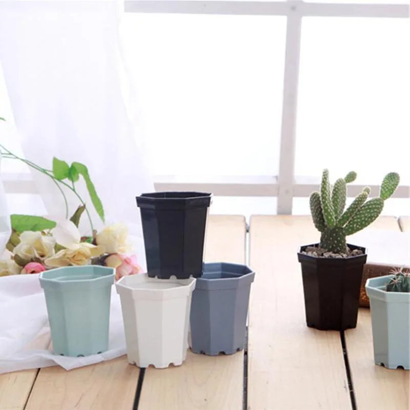 Pots plante modernes plastique blanc noir gris bleu 10x8x9.5cm 6.8x4.8x7.4cm minimaliste