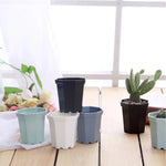 Pots plante modernes plastique blanc noir gris bleu 10x8x9.5cm 6.8x4.8x7.4cm minimaliste