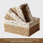 boîte rangement tissé main rustique imprimé floral couleur jaune gris marron clair multiple utilisations