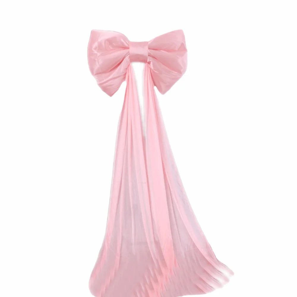 ruban decoratif forme noeud sequins dorés argentés rose rouge nouvelle année fête grande dimension