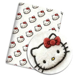 tissu coton sanrio hello kitty rose blanc motif étoiles coeurs arc ciel enfantin decorative